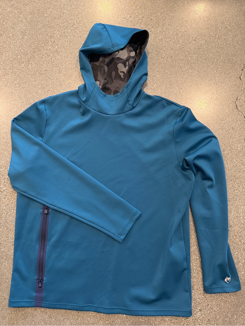Greyson Blue Hoodie with Camo Lined Hood